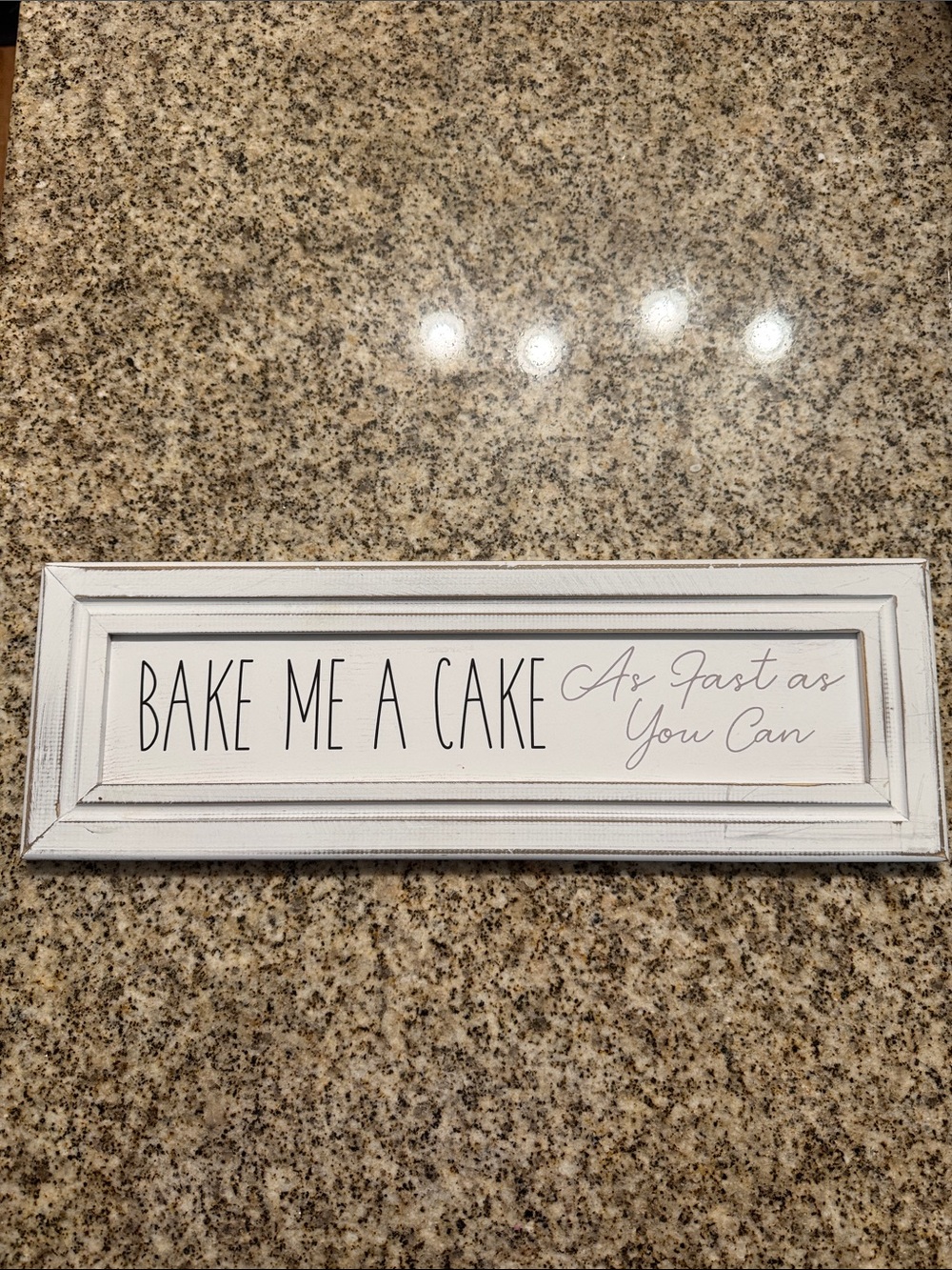 Hobby Lobby White 'Bake Me A Cake' Farmhouse Kitchen Sign